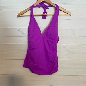 GIBSON LATIMER bright purple halter tankini top sz XS